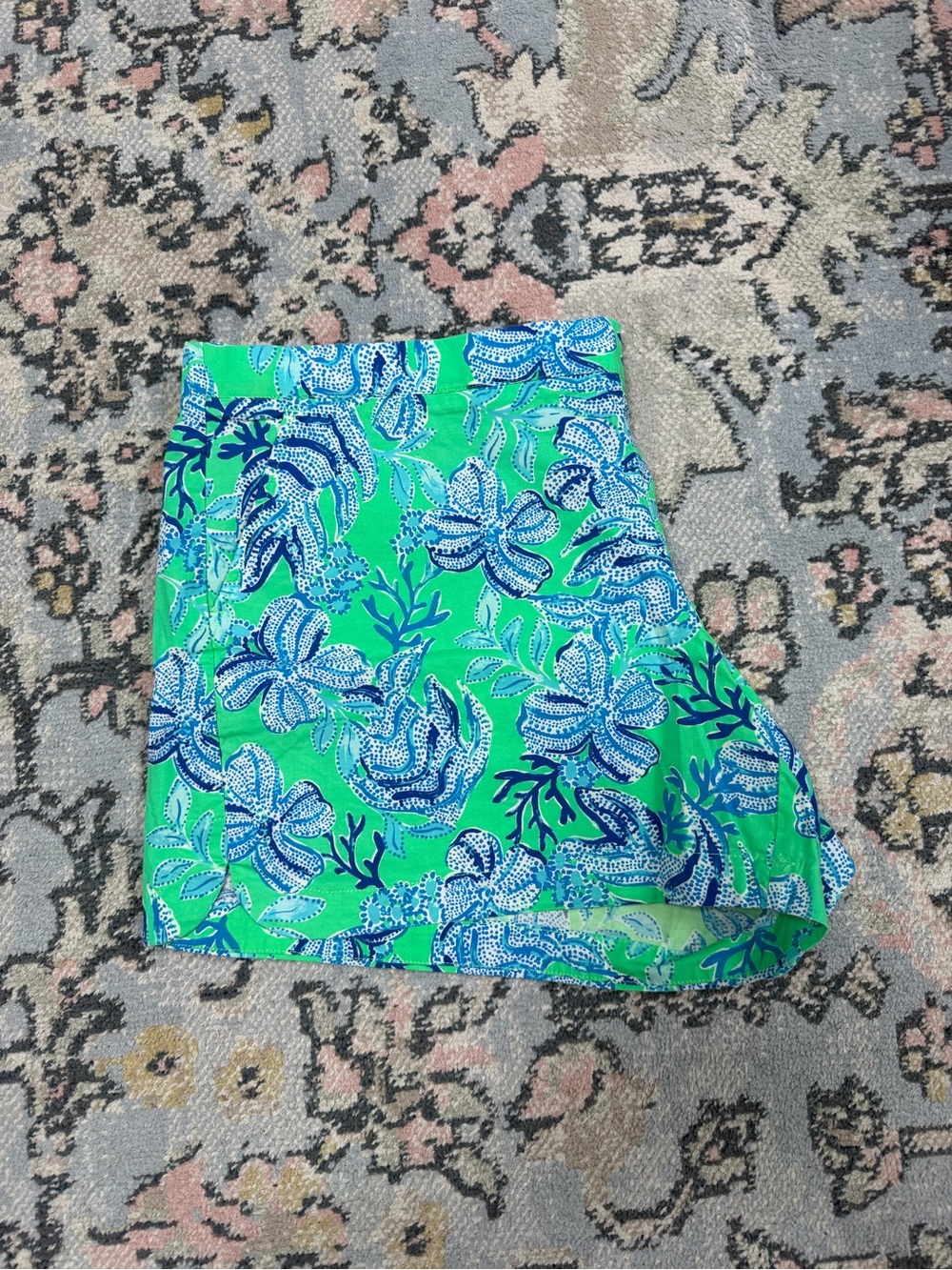 Lilly Pulitzer Green Blue Floral Shorts
